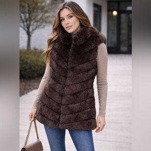 Luxurious Brown Fur Vest